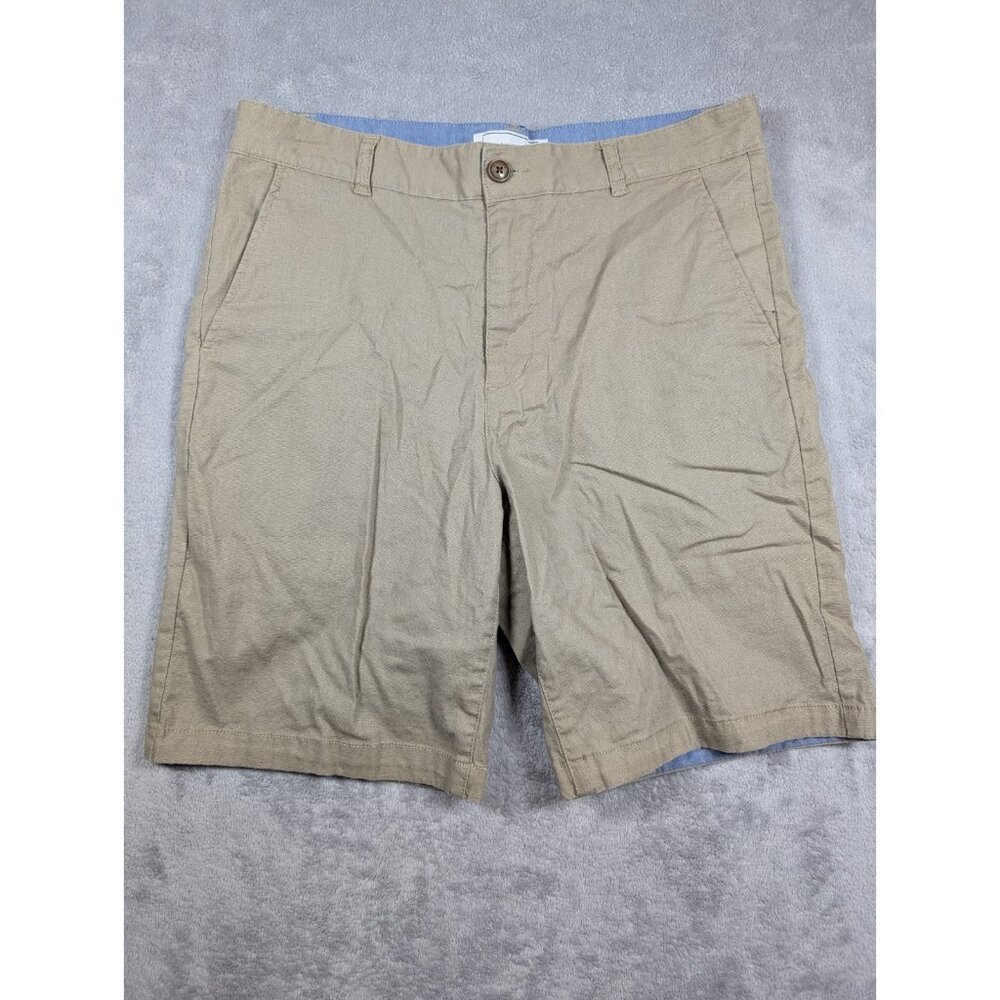 Five Four Linen Shorts Mens Size 32 Beige Chino Flat Front Preppy Golf Tennis